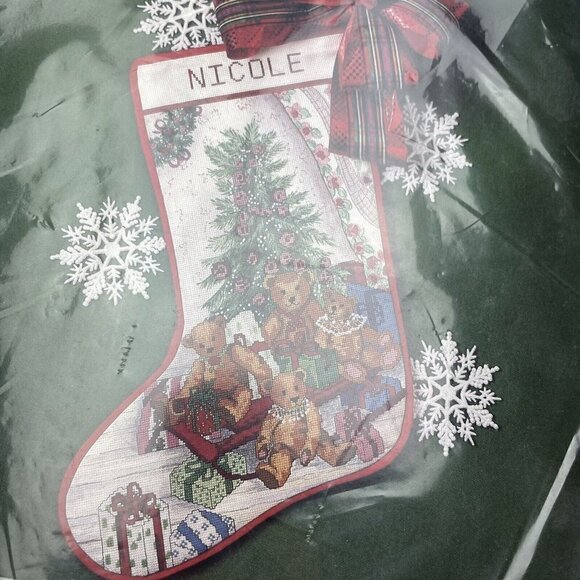 Something Special Counted Cross Stitch Kit Teddy Bears Christmas Stocking - Picture 2 of 6